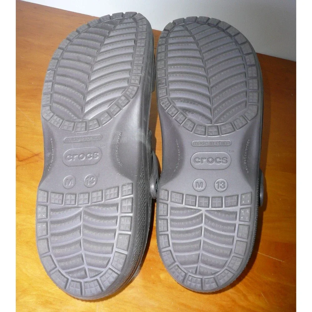 Crocs Classic 2 Strap Sandals Brown Men's Size 13 Excellent Condition Heel Strap